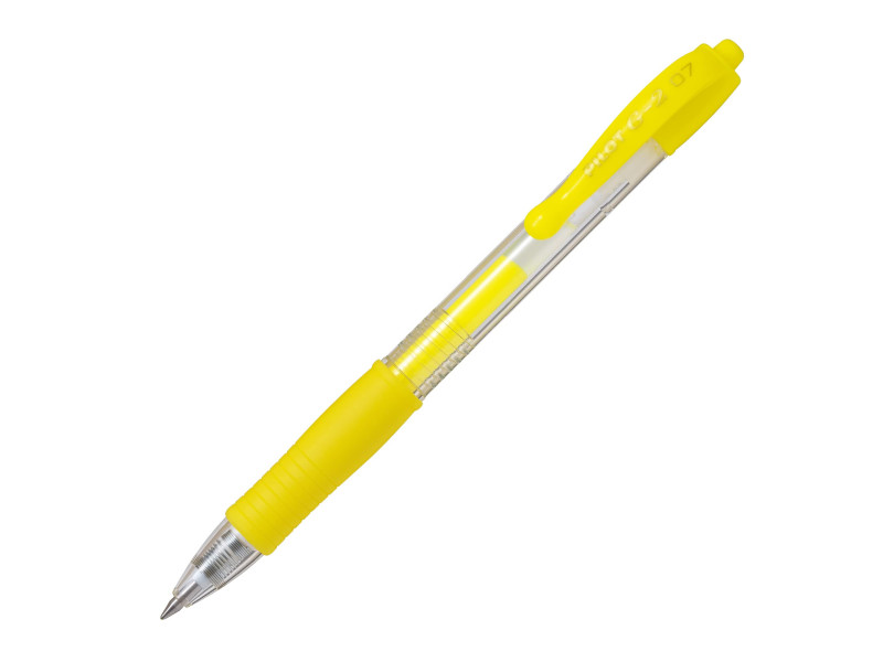 PILOT Stylo à encre gel G2 07 Néon, jaune néon