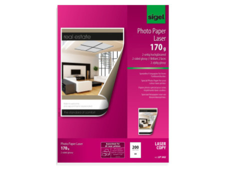 sigel Papier photo,format A4, 170 g/m2, glossy recto-verso