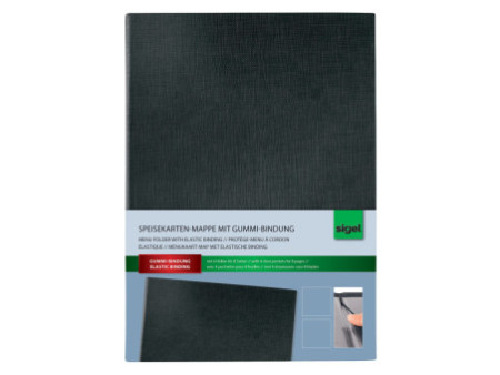 sigel Chemise pour cartes de menu, A4, noir