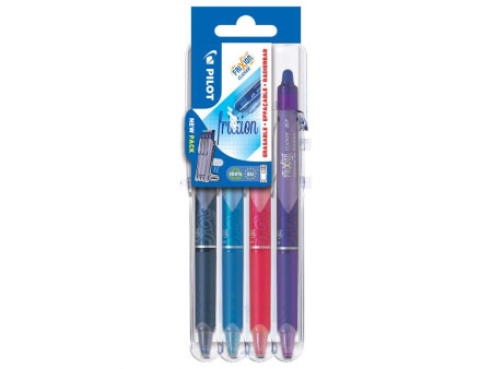 PILOT Stylo roller FRIXION BALL CLICKER 07 Set2Go, étui de 4