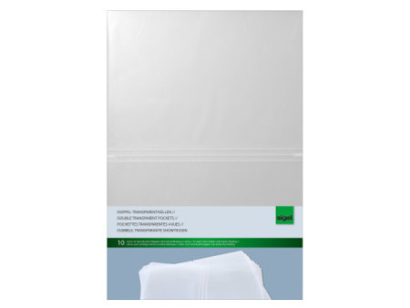 sigel Pochette double, A4, plastique, transparent