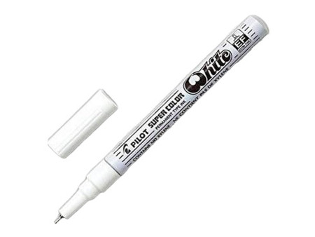 PILOT Marqueur permanent SUPER COLOR, extra fin, blanc