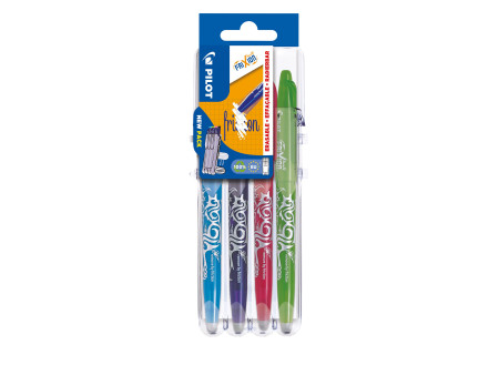 PILOT Stylo roller FRIXION BALL 07 Set2Go, étui de 4 Fun