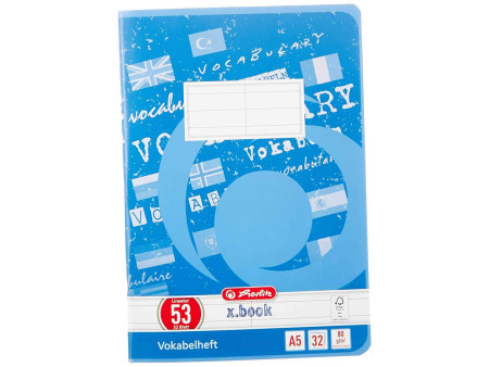 herlitz Cahier de vocabulaire x.book, A5, 2 colonnes,