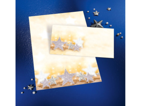 sigel Enveloppe à motif de Noël 'Glitter Stars', format long