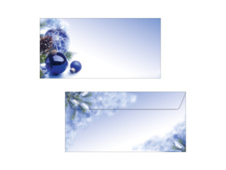 sigel Enveloppe à motif de Noël 'Blue Harmony', format long