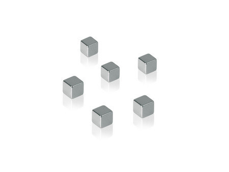 sigel Aimant néodyme cube 'Strong' C5, set de 6, argent