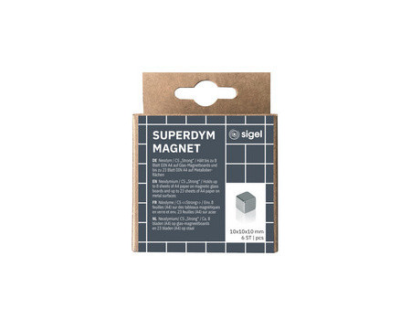 sigel Aimant néodyme cube 'Strong' C5, set de 10, argent
