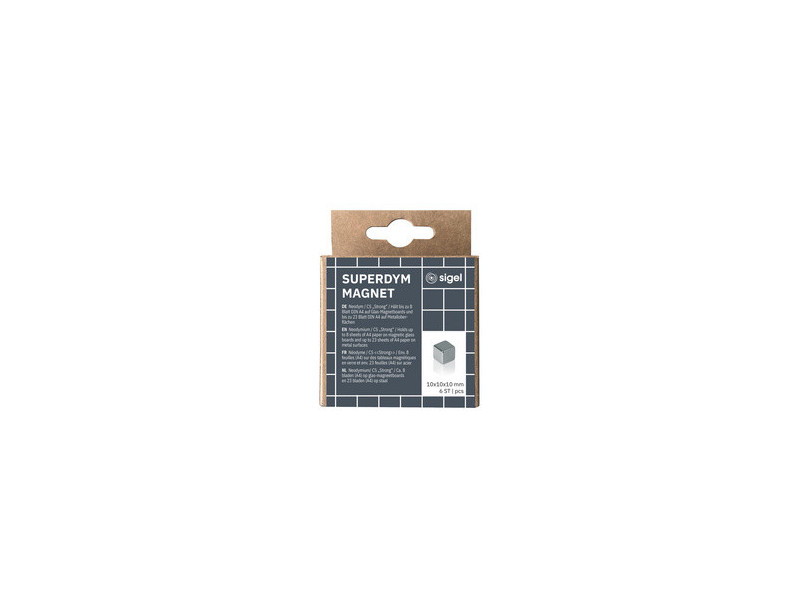 sigel Aimant néodyme cube 'Strong' C5, set de 10, argent