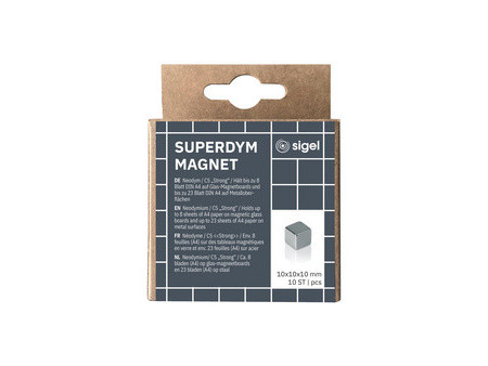sigel Aimant néodyme cube 'Strong' C5, set de 10, argent
