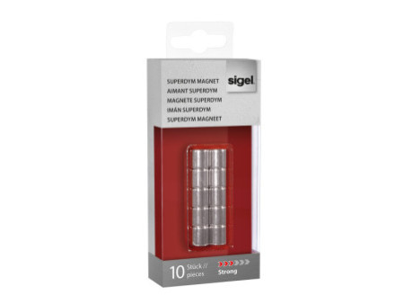 sigel Aimant néodyme cylindrique 'Strong' C5, set de 10
