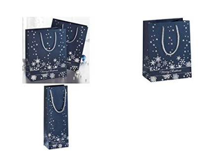 sigel Sac cadeau de Noël pour bouteille 'Silver Snowflakes'