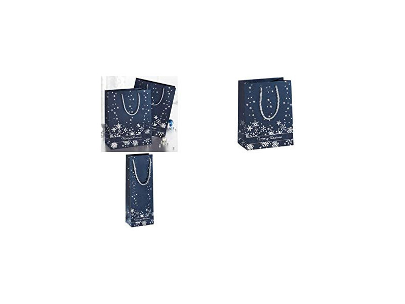 sigel Sac cadeau de Noël pour bouteille 'Silver Snowflakes'