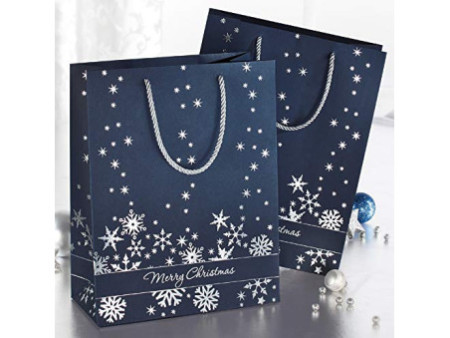 sigel Sac cadeau de Noël pour bouteille 'Silver Snowflakes'