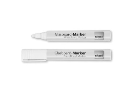 sigel Marqueur universel, pointe ogive: 2 - 3 mm, blanc