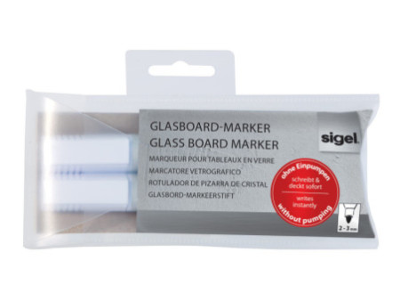 sigel Marqueur universel, pointe ogive: 2 - 3 mm, blanc