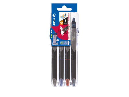 PILOT Stylo roller FRIXION POINT CLICKER Set2Go, étui de 4