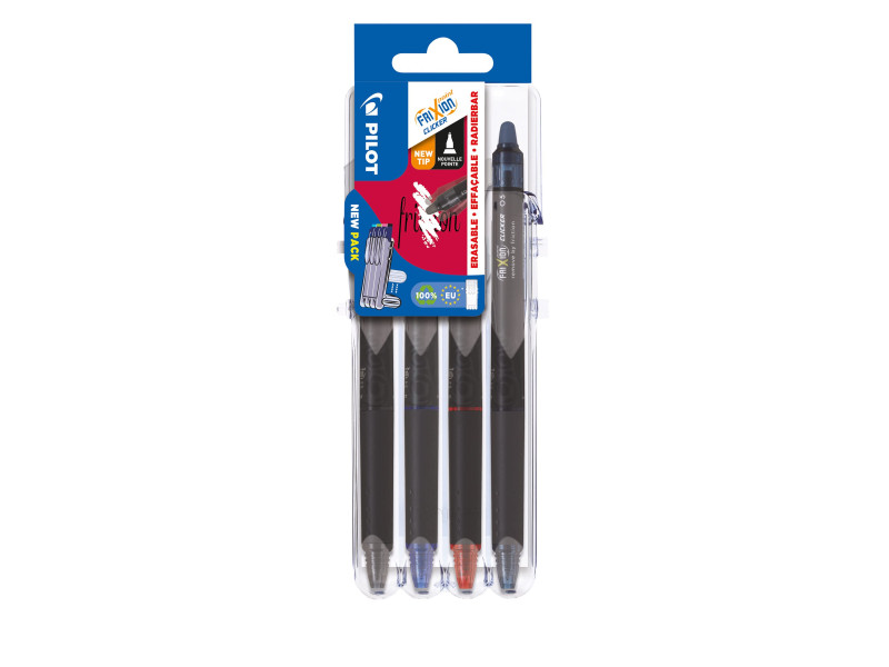 PILOT Stylo roller FRIXION POINT CLICKER Set2Go, étui de 4