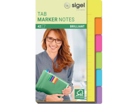 sigel Marque-page auto-adhésif Tab Marker Notes, papier