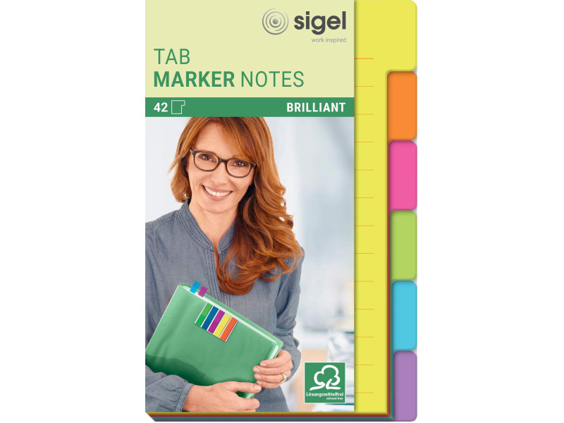 sigel Marque-page auto-adhésif Tab Marker Notes, papier