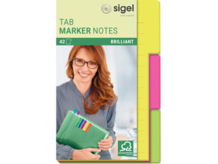 sigel Marque-page auto-adhésif Tab Marker Notes, papier