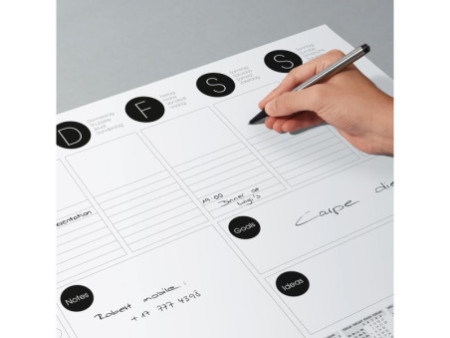sigel Sous-main bloc papier, A3, noir/blanc