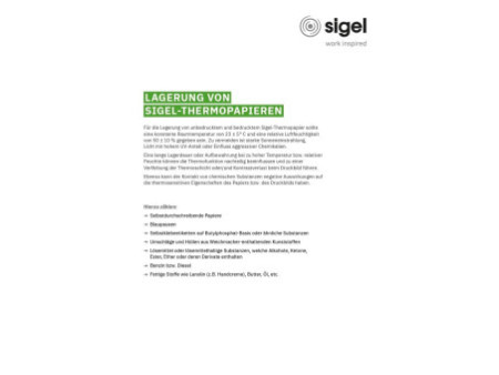 sigel Papier thermique listing 'Premium', uni, A4, 76 g/m2