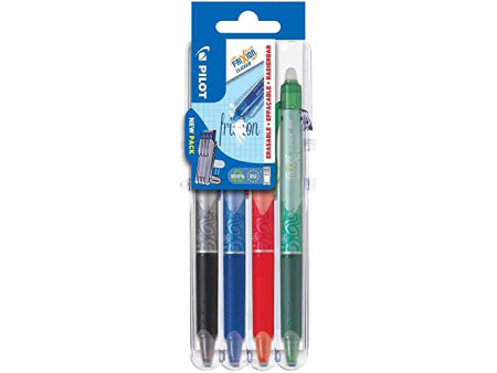 PILOT Stylo roller FRIXION BALL CLICKER 05 Set2Go, étui de 4
