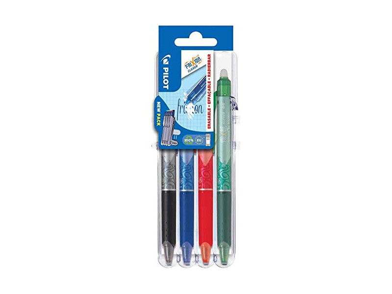 PILOT Stylo roller FRIXION BALL CLICKER 05 Set2Go, étui de 4