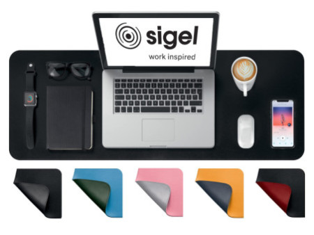 sigel Sous-main, similicuir, enroulable, noir