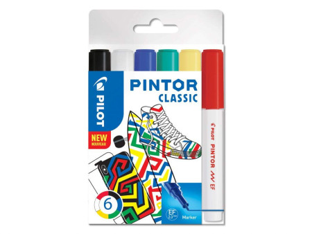 PILOT Marqueur à pigment PINTOR, extrafin, set de 6 'CLASSIC