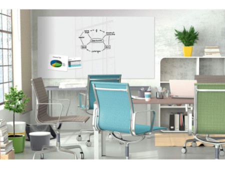 Be!Board Tableau magnétique en verre, 2.400 x 1.200 mm,blanc