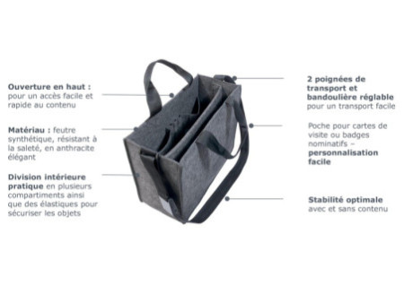 sigel Sac en feutre Business Desk Sharing Bag Classic L,gris