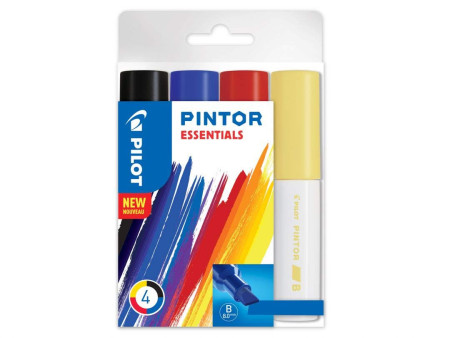 PILOT Marqueur à pigment PINTOR, broad, set de 4 ESSENTIALS