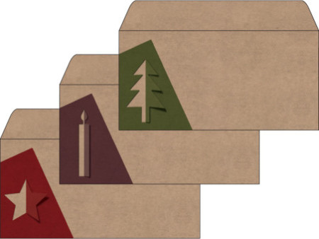 sigel Set d'enveloppes à motif de Noël 'Cut-out style', long