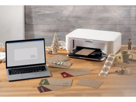 sigel Set d'enveloppes à motif de Noël 'Cut-out style', long