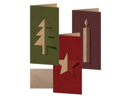 sigel Set de cartes de Noël 'Cut-out style', long (2/3 A4)