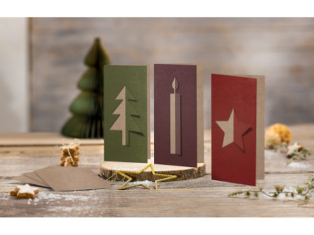 sigel Set de cartes de Noël 'Cut-out style', long (2/3 A4)