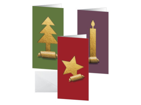 sigel Set de cartes de Noël 'Cut-out style', long (2/3 A4),