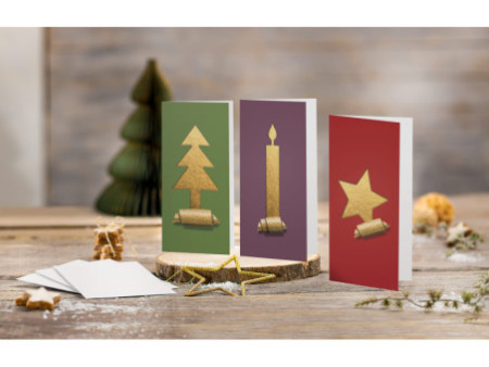 sigel Set de cartes de Noël 'Cut-out style', long (2/3 A4),