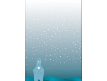 sigel Papier à motif de Noël 'Polar bear with candle', A4