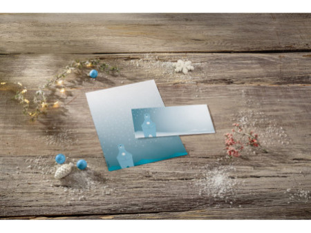 sigel Papier à motif de Noël 'Polar bear with candle', A4