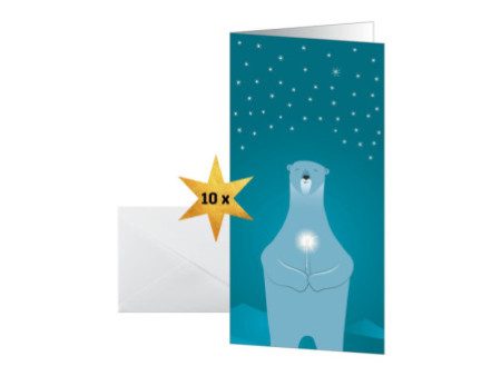 sigel Carte de Noël 'Polar bear with candle', long, pour