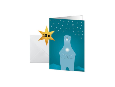 sigel Carte de Noël 'Polar bear with candle', A6, pour