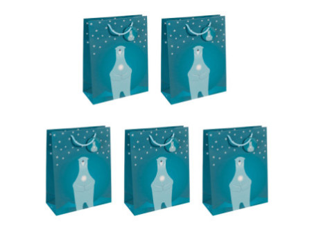sigel Sac cadeau de Noël 'Polar bear with candle', grand