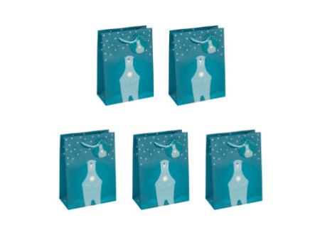 sigel Sac cadeau de Noël 'Polar bear with candle', petit