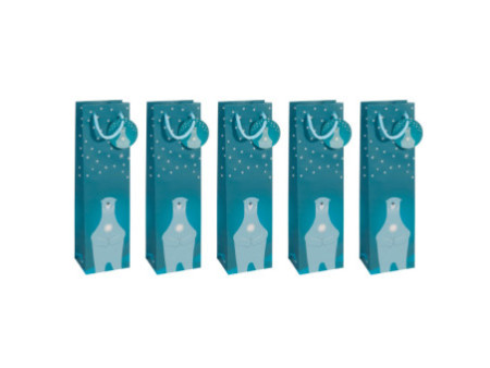 sigel Sac de Noël pour bouteille 'Polar bear with candle'