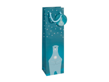 sigel Sac de Noël pour bouteille 'Polar bear with candle'
