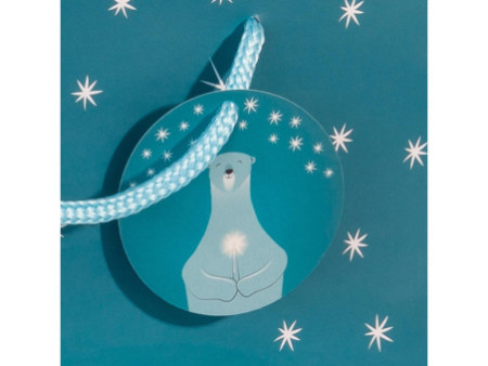 sigel Sac de Noël pour bouteille 'Polar bear with candle'