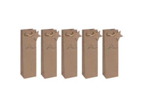 sigel Sac pour bouteille 'Christmas tree', carton kraft